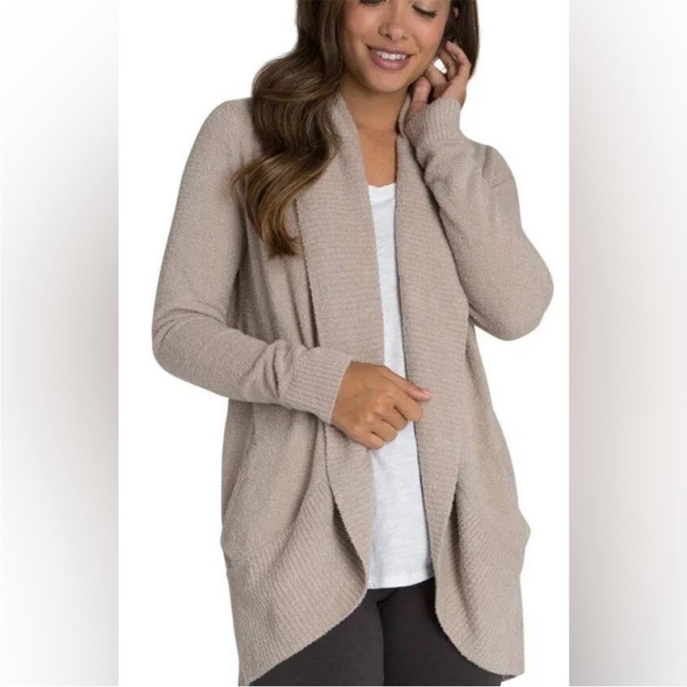 Barefoot Dreams Cozy Chic Lite Circle Cardi in Taupe - Size 1X
